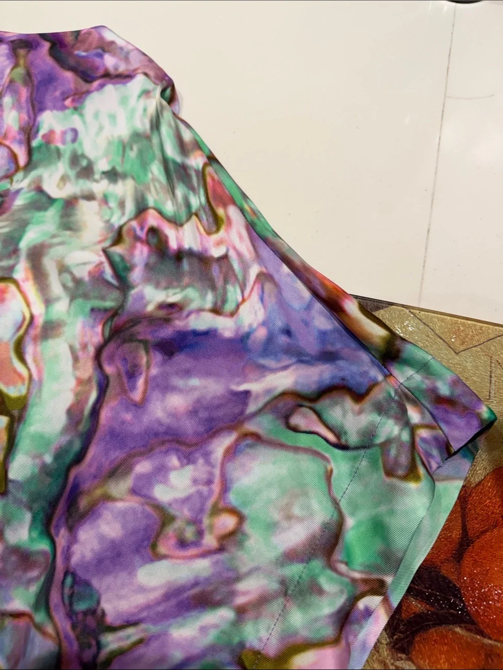Escada Marble-Print Midi Shift Dress - Picture 7 of 13